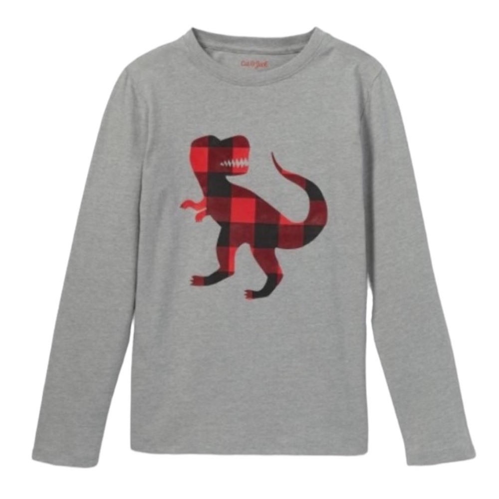 Cat & Jack | Toddler Boy’s Buffalo Plaid Dinosaur Shirt | Size 3T